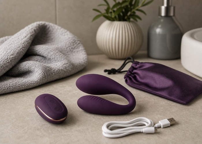 Remote Control Vibrators guide product scene with remote control vibrator, handheld remote, charging cable
