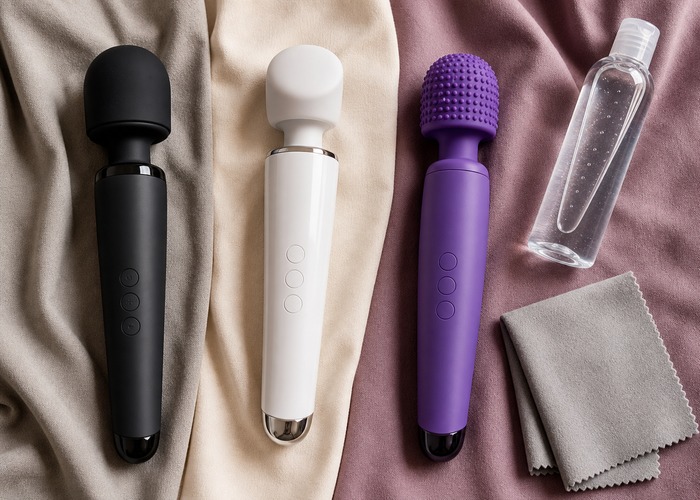 Tapping Vibrators guide product scene with rounded tapping head, flat tapping face, textured tapping head