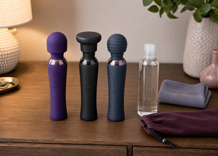 Tapping Vibrators guide product scene with rounded tapping head, flat tapping face, textured tapping head