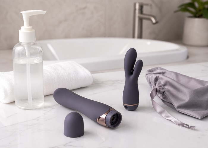 Best-Selling Toys guide product scene with product photos, charging port cover, toy cleaner