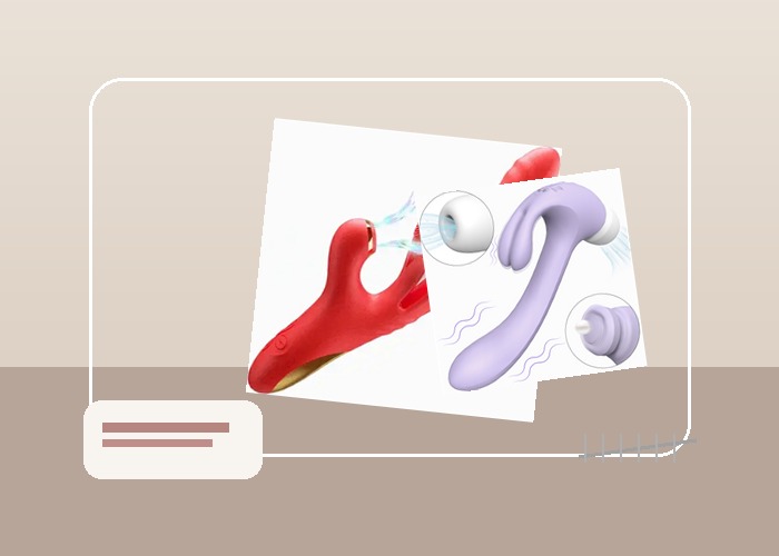 Clitoral Suction Toys guide product scene with suction cup toy, soft towel, water-based lube
