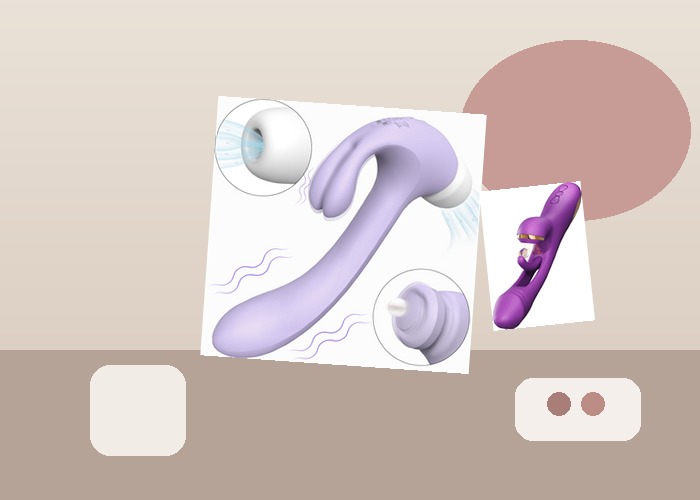 Clitoral Suction Toys guide product scene with suction cup toy, soft towel, water-based lube